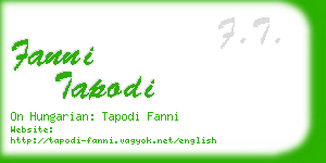 fanni tapodi business card